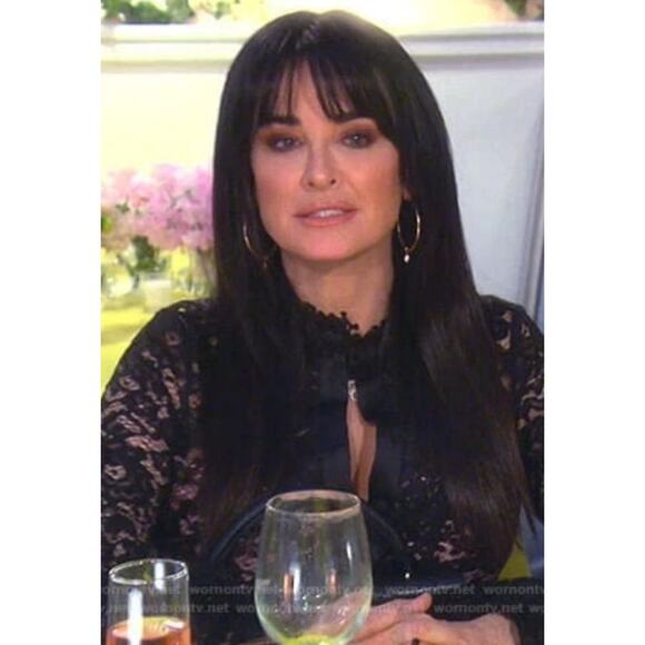 ALEXIS Inna Black Lace Top Medium 4/6 Revolve High Neck Ruffle Long Sleeve - Picture 12 of 12